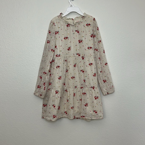 Cat & Jack Girls Mock Neck Floral Dress Sz 7/8 - Picture 2 of 10